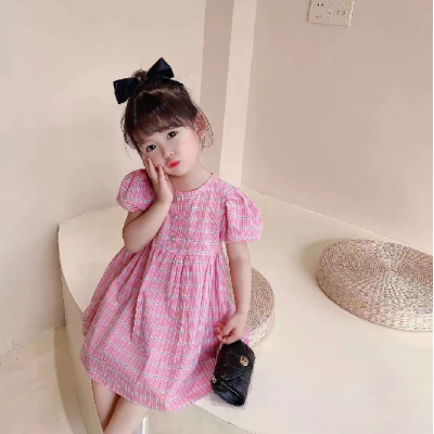 dress long tartan baloon (242303) dress anak perempuan